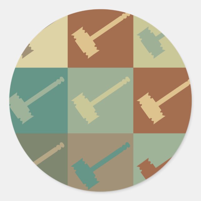 Judging Pop Art Classic Round Sticker (Front)