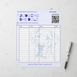Judging Schedule Great Dane Dog Show Custom Letterhead
