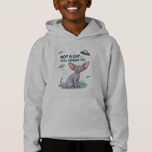 Judging Sphynx Cat UFO Sarcastic Cartoon Art