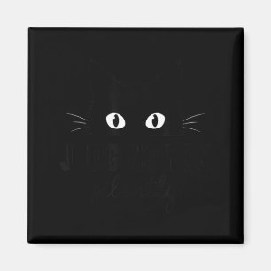 Judging You Silently Funny Black Cat Staring Meme Magnet