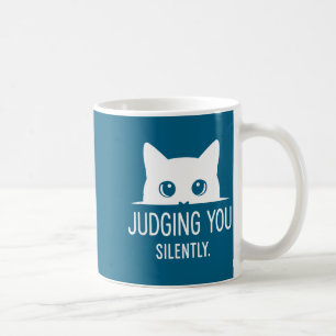 Judging You Silently - Funny Cat Coffee Mug