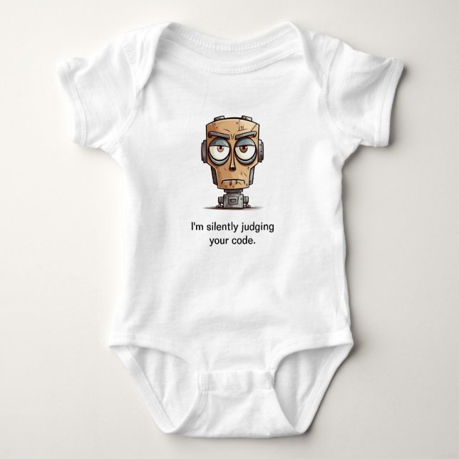 "Judging your code" Baby bodysuit (Front)