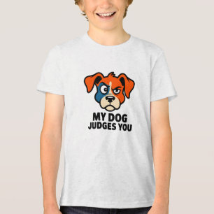 Judgmental Dog Face Sarcastic Quote Art Tri-Blend Shirt