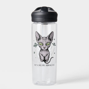 Judgmental Sphynx Cat in Space Art Water Bottle
