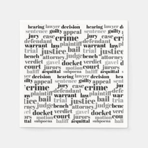 Judicial Legal Terns Word Cloud Design Napkin