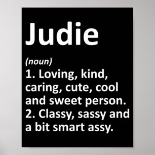 Judie Definition Personalised Name Funny Birthday Poster