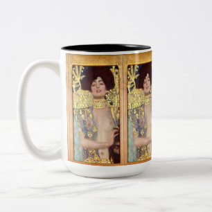 Judith and the Head of Holofernes by Gustav Klimt Two-Tone Coffee Mug