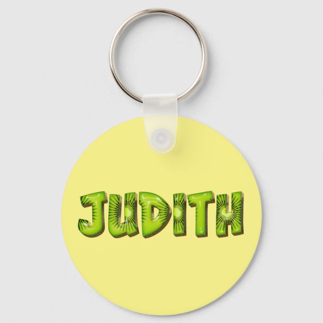 Judith Name Kiwi Design Keychain (Front)