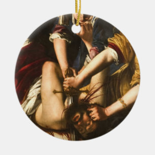 Judith Slaying Holofernes - Artemisia Gentileschi Ceramic Tree Decoration