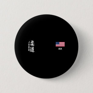 Judo American Flag Judoka Dojo Martial Art America 6 Cm Round Badge