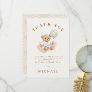 "Judo Bear’s First Belt" – 1st Birthday Thank You Card