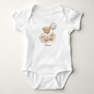 Judo Bear’s First Belt" – 1st Birthday White Belt Baby Bodysuit