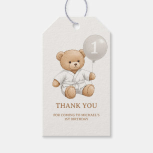 "Judo Bear’s First Belt" – 1st Birthday White Belt Gift Tags