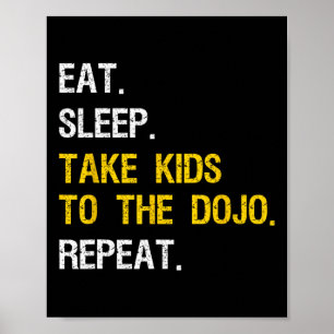 Judo Dad Take Kids To Dojo Funny Karate Mum  Poster
