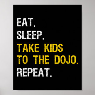 Judo Dad Take Kids To Dojo Funny Karate Mum  Poster