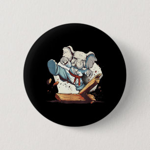 Judo Elephant Nature Kickboxing Taekwondo Martial 6 Cm Round Badge