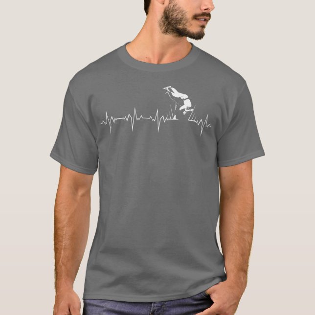 Judo fighter heartbeat pulse EKG karate martial T-Shirt (Front)