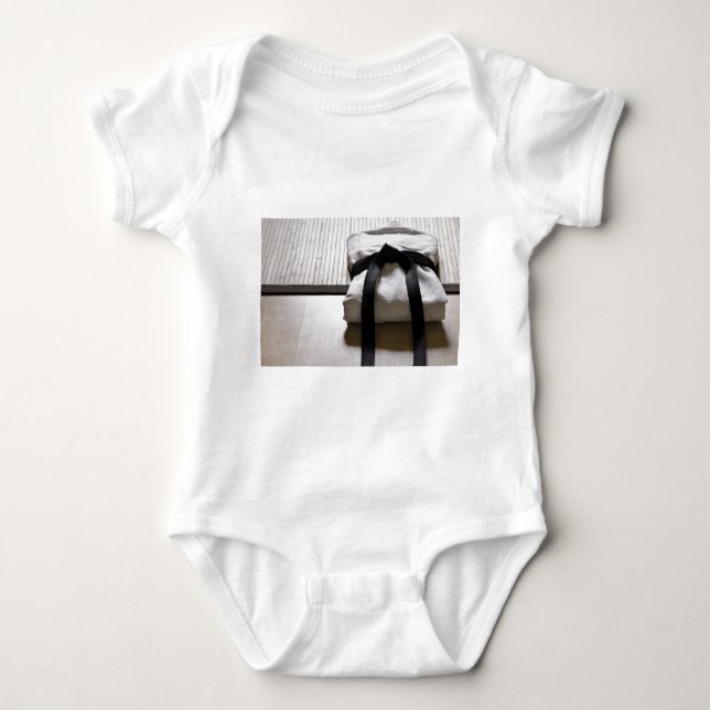 Judo Gi on Tatami mat Baby Bodysuit (Front)