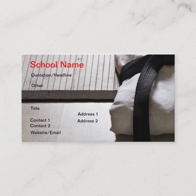 Judo Gi on Tatami mat Business Card (Front)