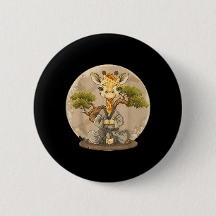 Judo Giraffe Nature Kickboxing Taekwondo Martial 6 Cm Round Badge