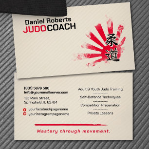 Judo instructor - Kanji and Judoka Business Card