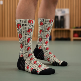 Judo Kanji, Judoka, Torii gates pattern Socks