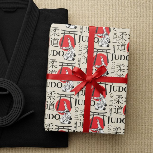 Judo Kanji, Judoka, Torii gates pattern Wrapping Paper (Creator Uploaded)