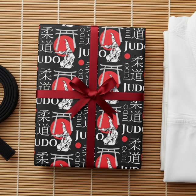 Judo Kanji, Judoka, Torii gates pattern Wrapping Paper (Creator Uploaded)