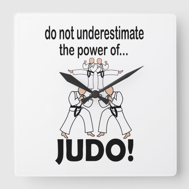 Judo Martial Arts Karate Taekwondo Judo Square Wall Clock (Front)