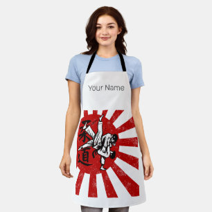 Judo Martial Arts with vintage japanese Rising Sun Apron