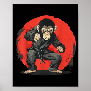 Judo Monkey Taekwondo MMA Jiu-Jitsu Kung Fu Monkey Poster