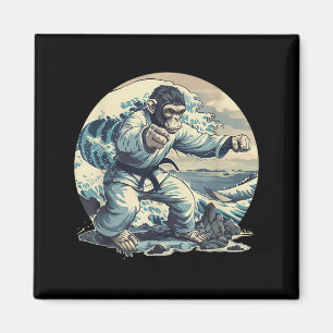 Judo Monkey Waves Kung Fu Judo Monkey Lover Magnet