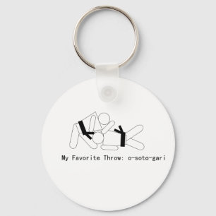 Judo My Fav Throw Osoto Gari Key Ring