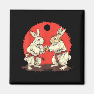 Judo Rabbit Bunny Nature Kickboxing Taekwondo Magnet