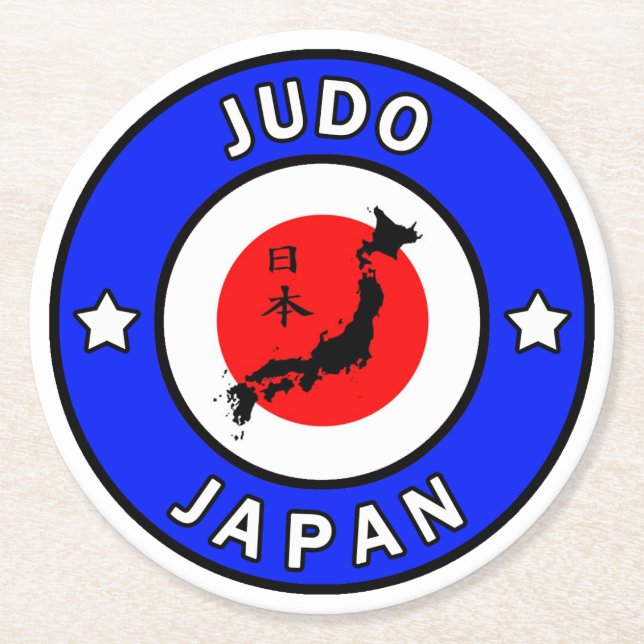 Judo Round Paper Coaster (Front)