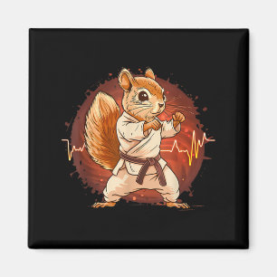 Judo Squirrel Heartbeat Kickboxing Taekwondo Magnet