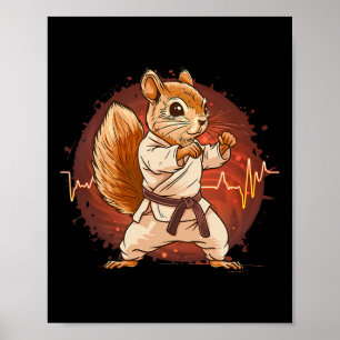 Judo Squirrel Heartbeat Kickboxing Taekwondo Marti Poster