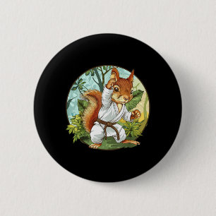 Judo Squirrel Nature Martial Arts Kickboxing 6 Cm Round Badge