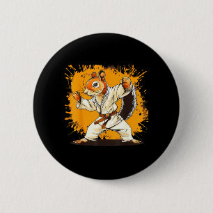 Judo Squirrel Watercolor Taekwondo Karate MMA 6 Cm Round Badge