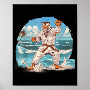 Judo Tiger Beach Martial Arts Judo Kickboxing Poster