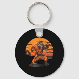 Judo Tiger Beach Sunset Martial Arts Kickboxing Key Ring