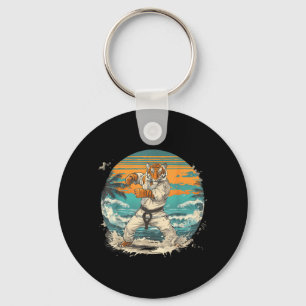 Judo Tiger Beach Sunset Martial Arts Kickboxing Key Ring