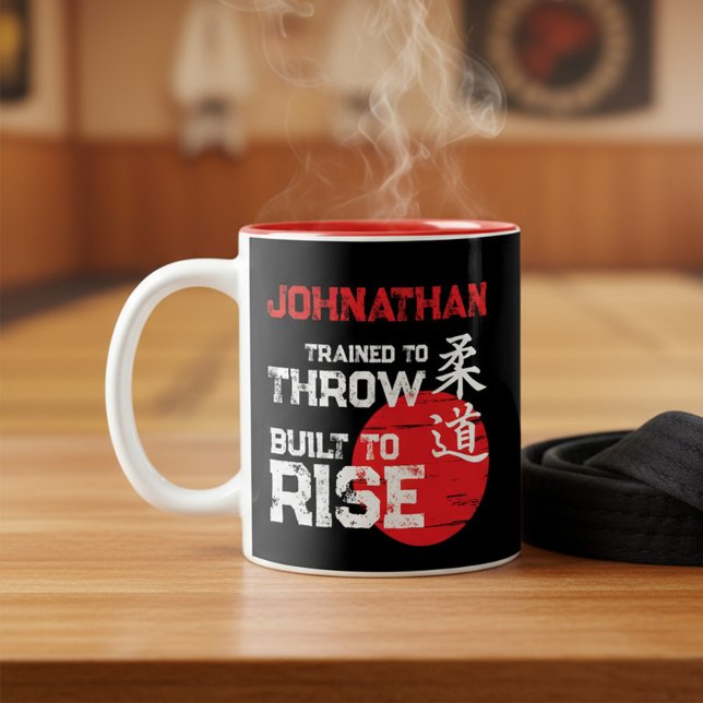 Judo - Trained to Throw - Built to Rise Two-Tone Coffee Mug (Creator Uploaded)