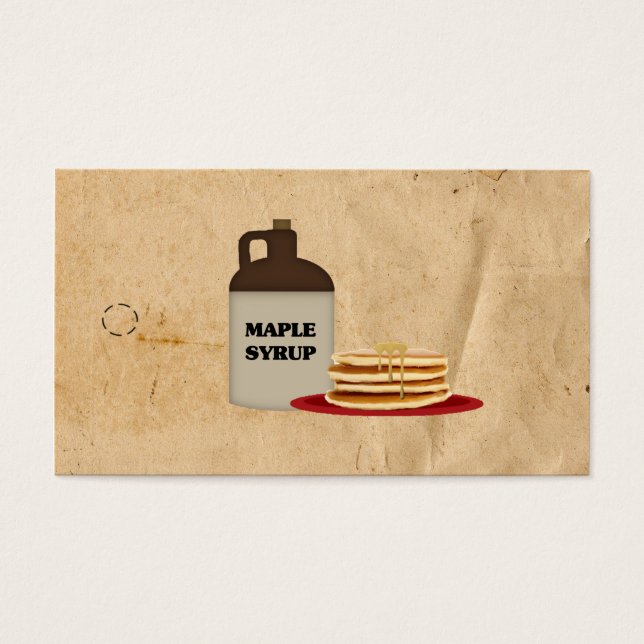 Jug And Pancakes Maple Syrup Hang Tag (Front)