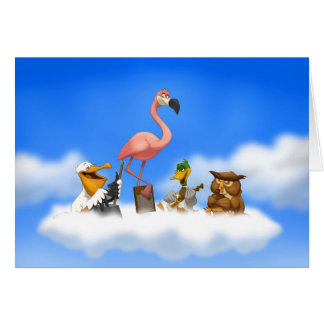 Jug Band O' Birds Card (Blank Inside)