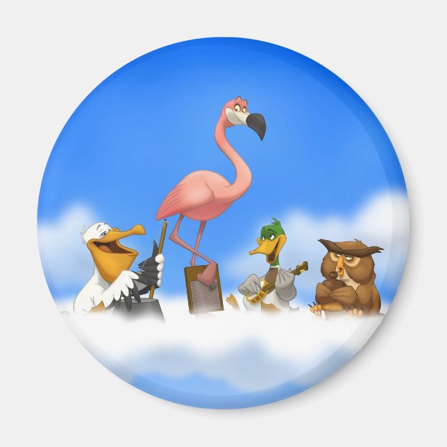 Jug Band O' Birds Magnet (Front)