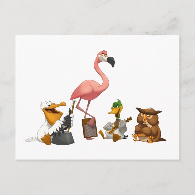 Jug Band O' Birds Postcard (Front)