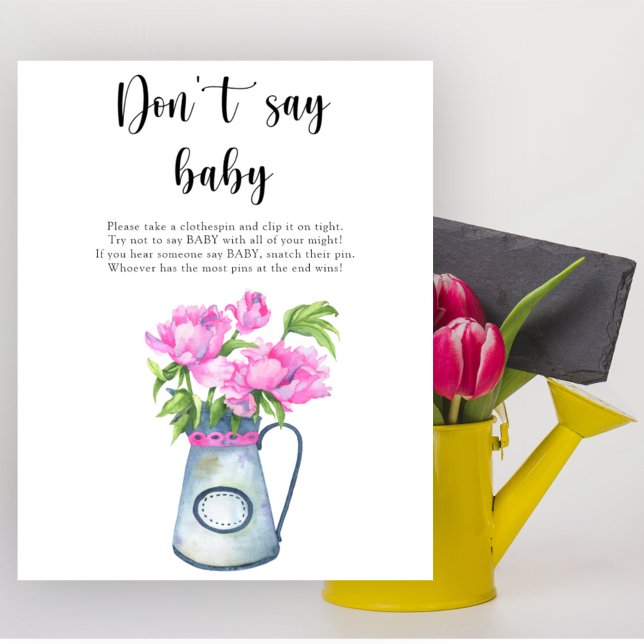 Jug of flowers baby shower - Don't say baby Poster (Creator Uploaded)