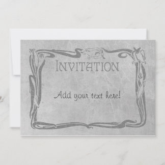 Jugendstil in Grey Invitation