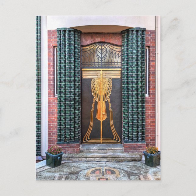 Jugenstil Door Holiday Postcard (Front)
